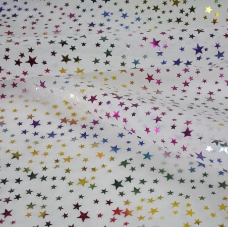Multi Star Foil - Polyester Satin (1125)