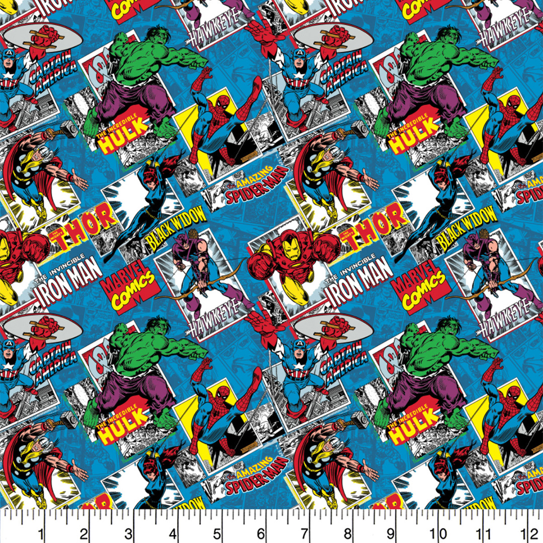 Comic Burst Blue - Marvel - Cotton Print (13020874VS 03)