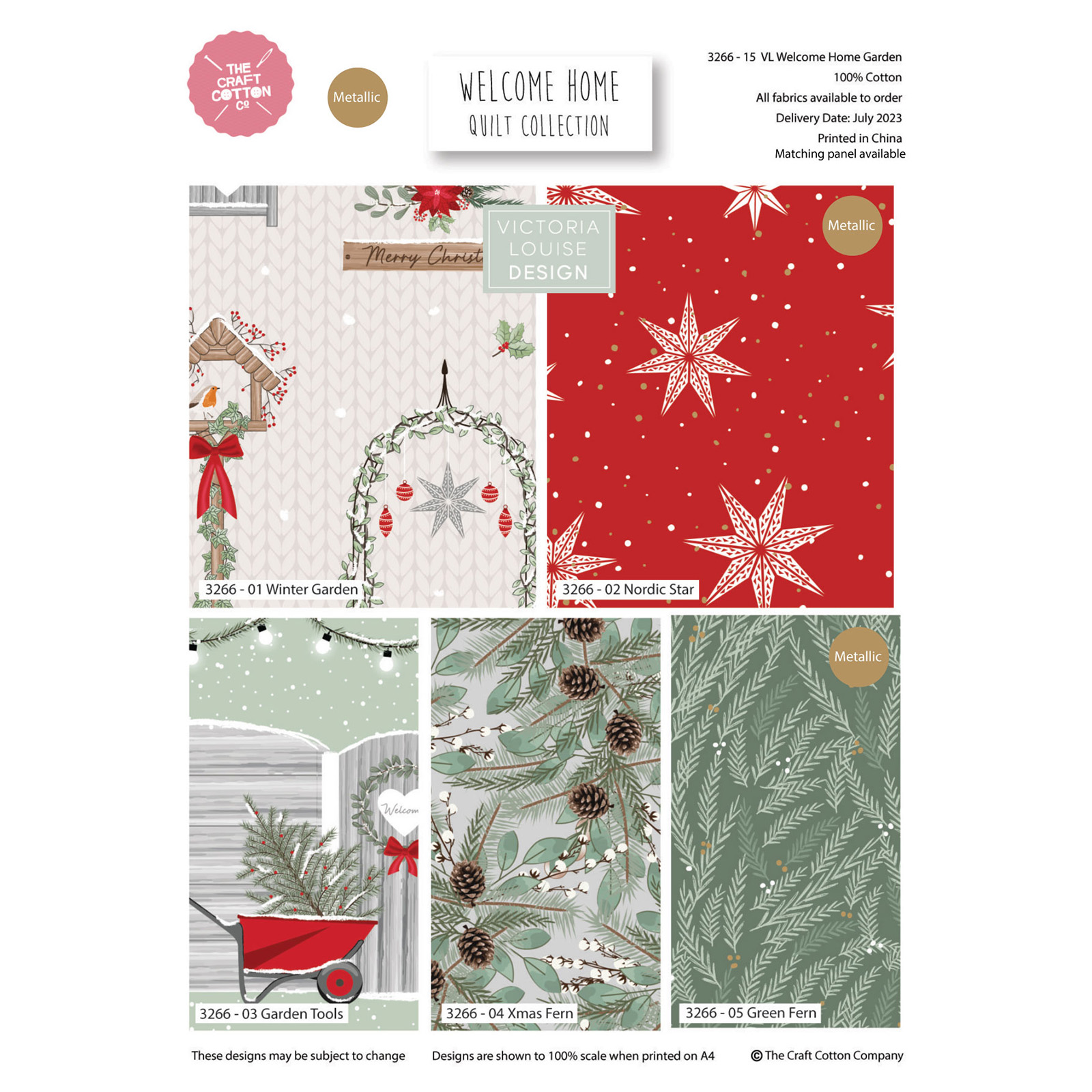 Welcome Home - Victoria Louise - Christmas - Fat Quarters (3266)
