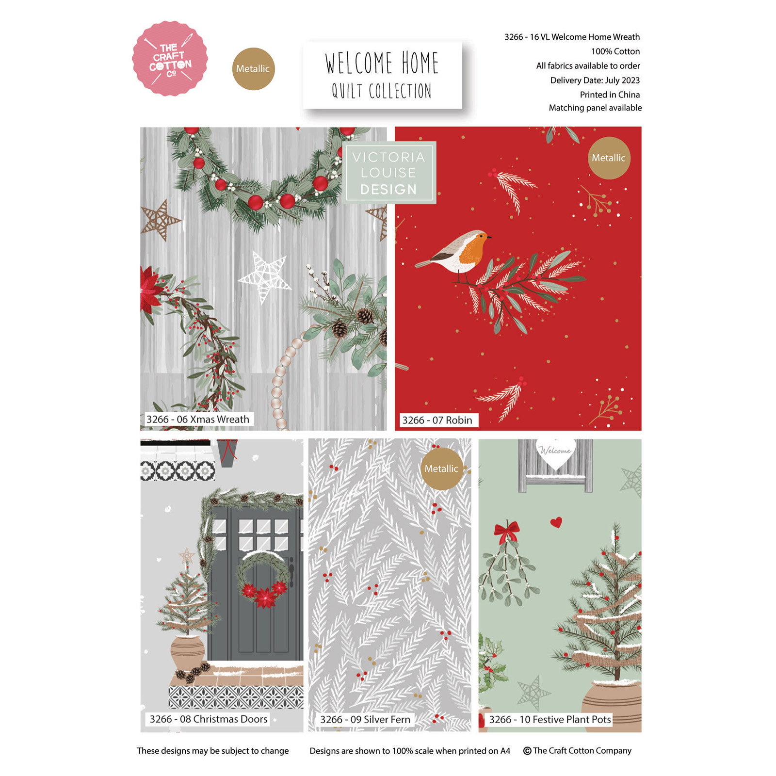 Welcome Home - Victoria Louise - Christmas - Fat Quarters (3266) - Image 2