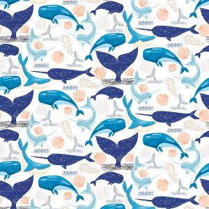 Whale Hello There - Fabric Editions - Cotton Prints (2032)