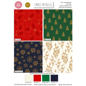 Simple Metallic - Christmas - Fat Quarters (3395-00)