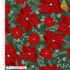 Jolly Poinsettia - Christmas - Cotton Prints (3399)