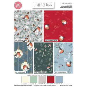 Little Red Robin - Christmas - Fat Quarters (3393-00)