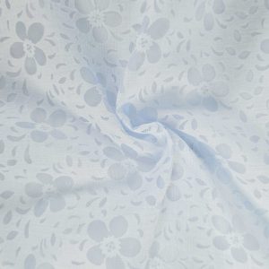 Burnout Daisy Floral Blue Polycotton (3418)