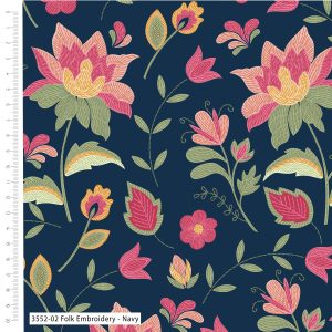 Folk Embroidery - The Crafty Pie - Cotton/Viscose (3552) - 02 Navy