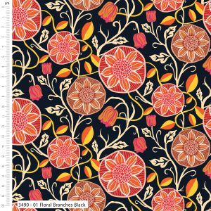 Lilycraft Fire by Savanna Rawson - Cotton Prints (3490)