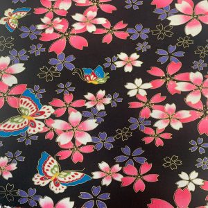 60" Cotton Metallic Butterfly Black 2293-09
