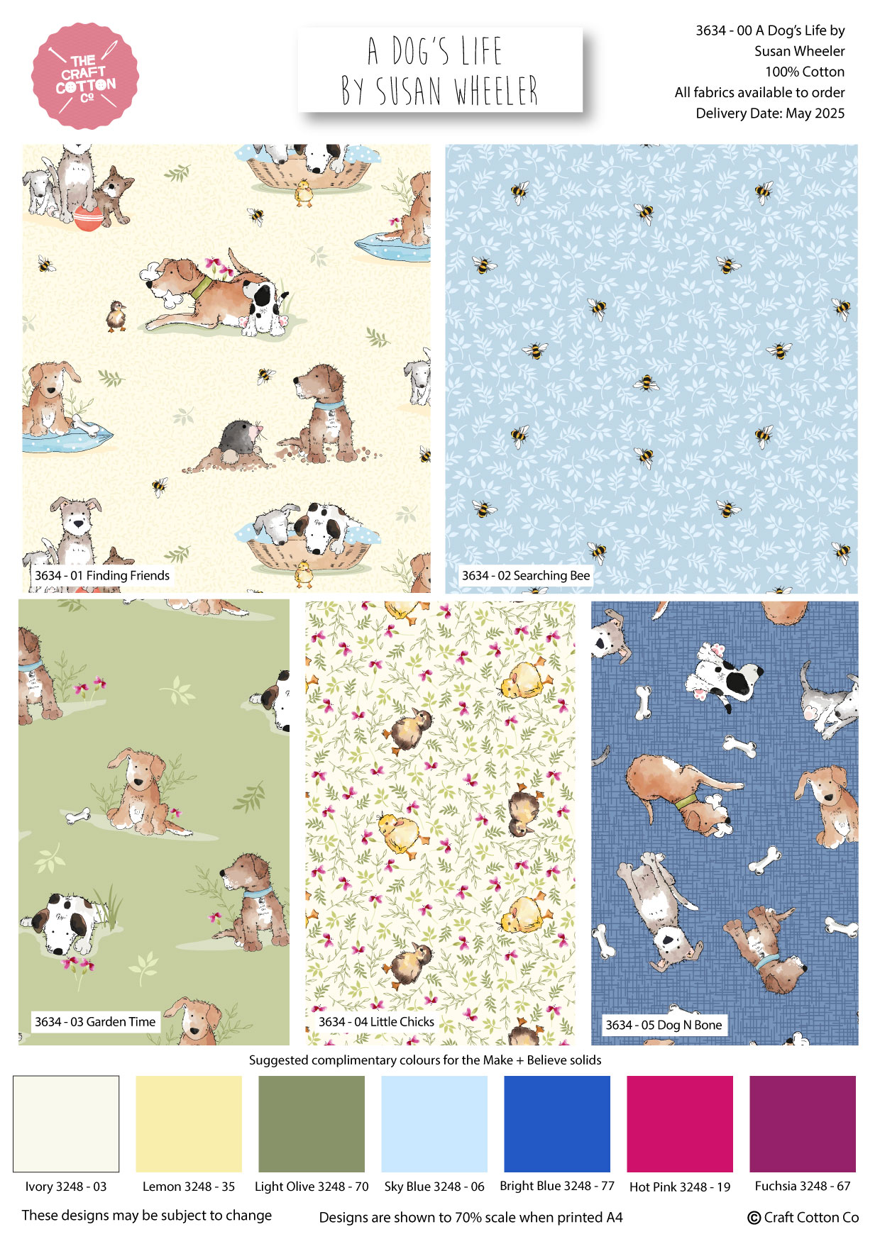A Dog's Life by Susan Wheeler - Cotton Fat Quarters (3634-00)