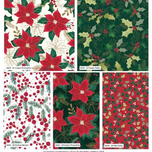 Holly & Poinsettia - Craft Cotton Co - Christmas - Fat Quarters (3654-00)
