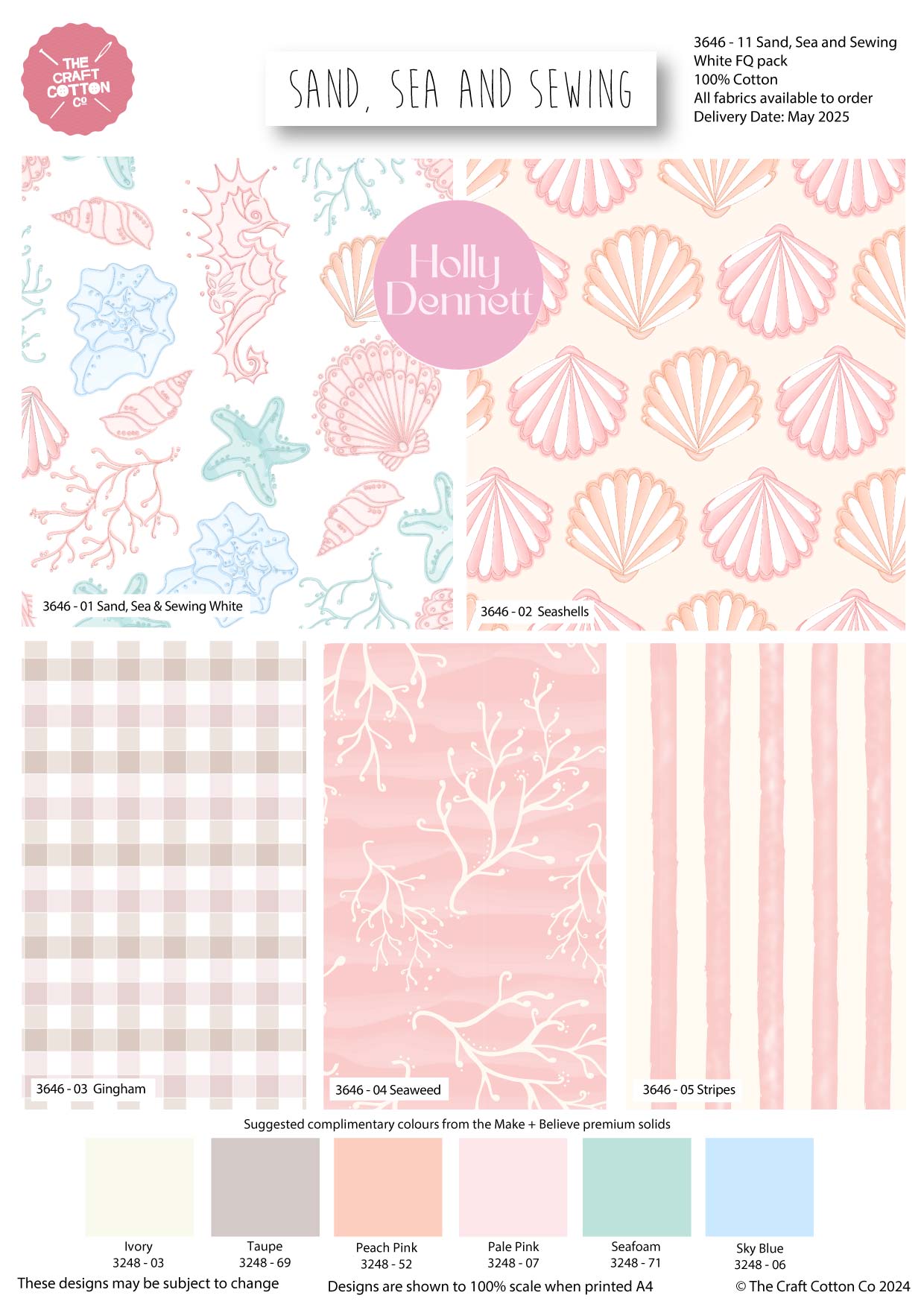 Sand, Sea and Sewing by Holly Dennett - Fat Quarters (3646-00)