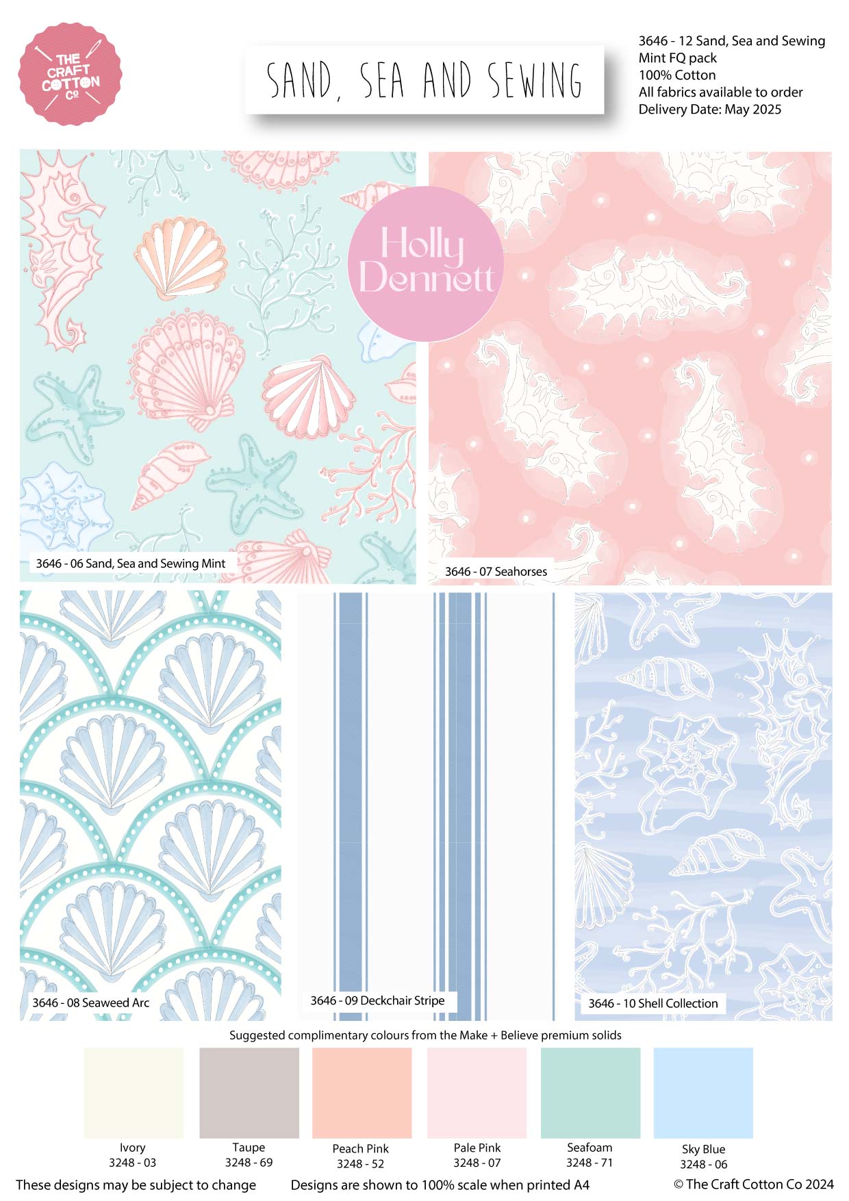 Sand, Sea and Sewing by Holly Dennett - Fat Quarters (3646-00) - Image 2