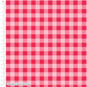 Red/Pink Gingham - The Crafty Pie - Viscose (3666-06)