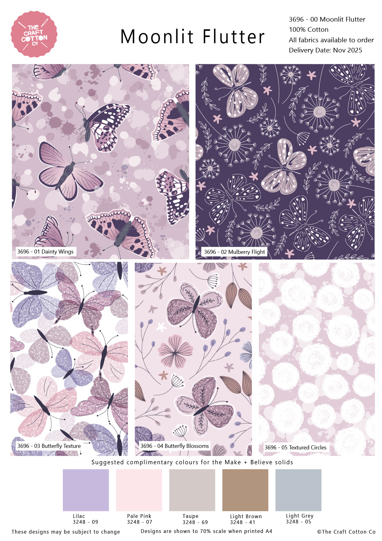 (Pre-Order) Moonlit Flutter - Cotton Fat Quarters (3696-00)