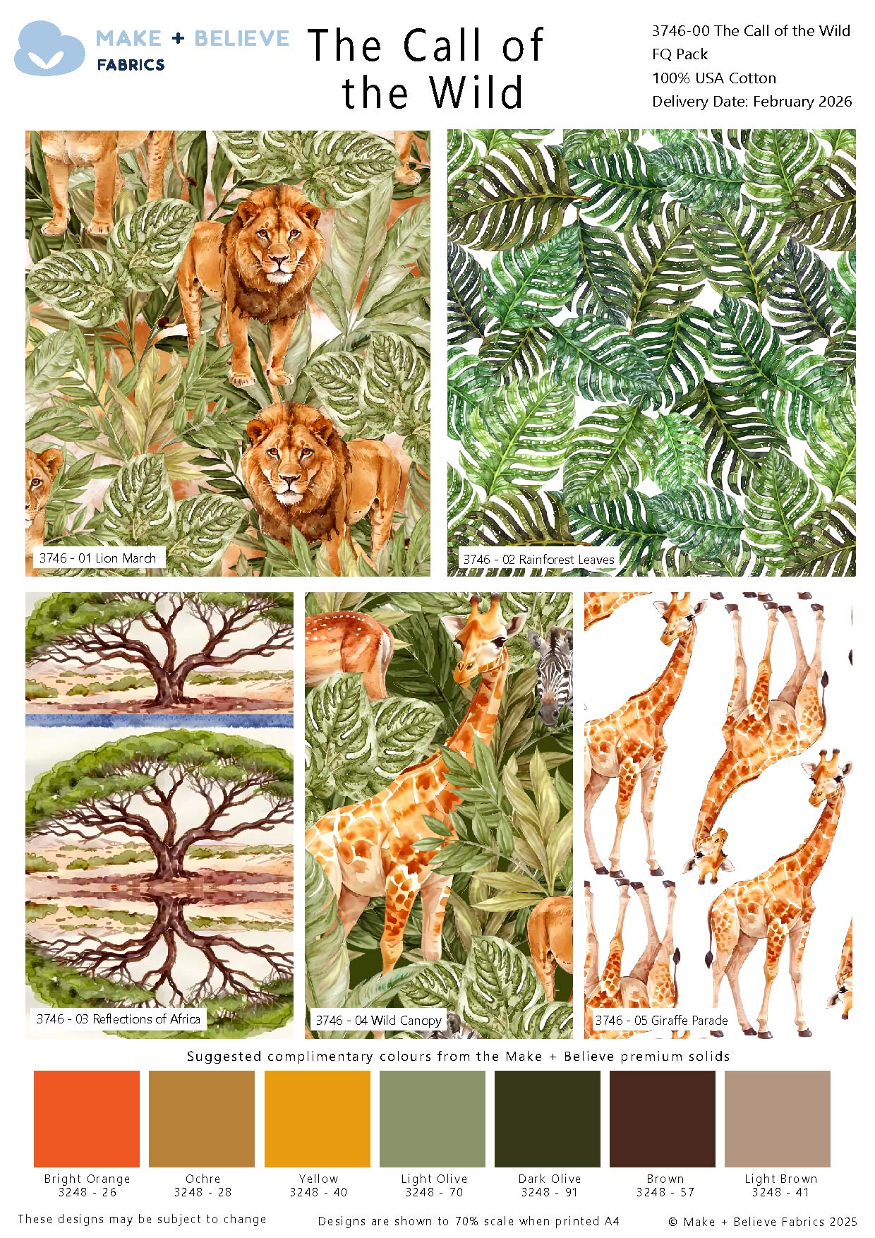 (Pre-order) The Call of the Wild - Make + Believe - Fat Quarters (3746-00)